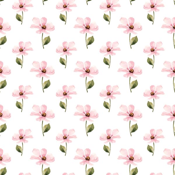 Pink Flowers in White