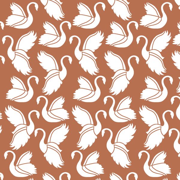 Swan Silhouette in Terracotta