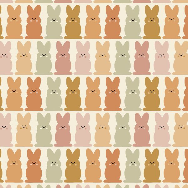 Easter Bunnies in Muted Rainbow