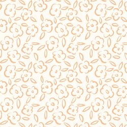 Painted Bloom in Soft Coral on Ivory