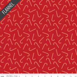 Candy Canes Flannel in Red