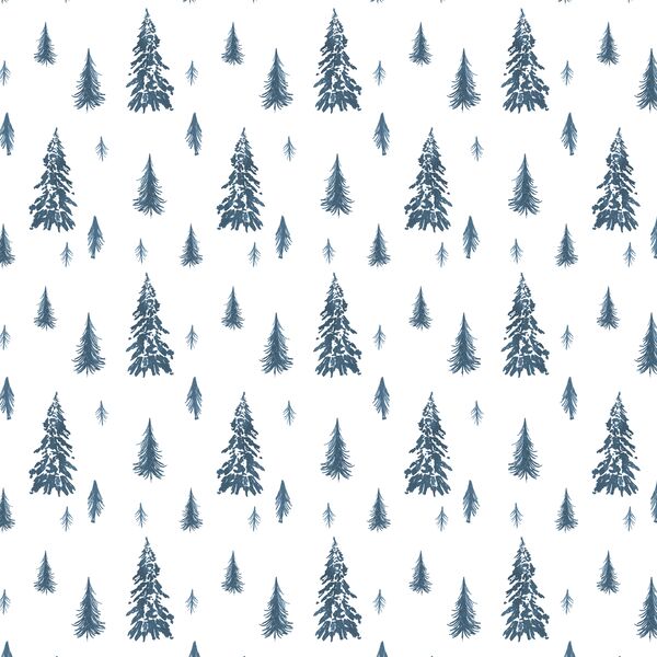 Snowy Pines in Twilight