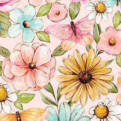 Large Butterfly Floral in Light Pink