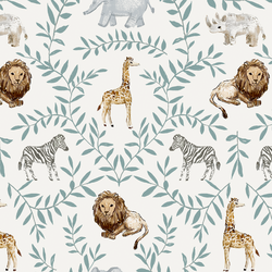 Animal Damask in Ivory