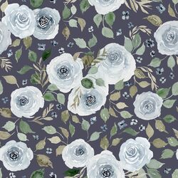 Large Mountain Floral in Navy