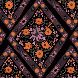 Folk Floral Diamond in Vintage Halloween