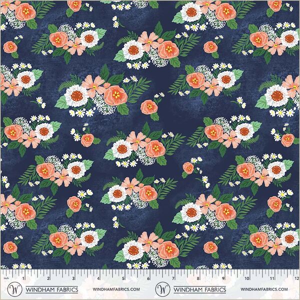 Floral Bunches in Navy