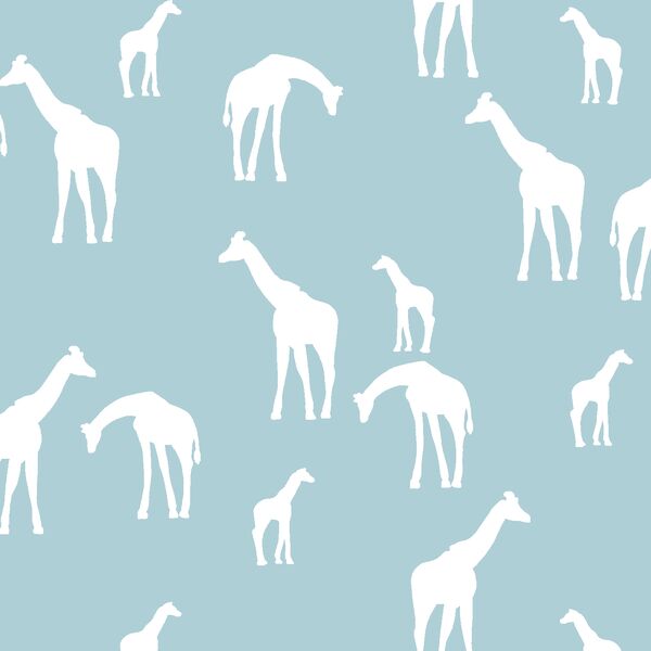 Giraffe Silhouette in Powder Blue