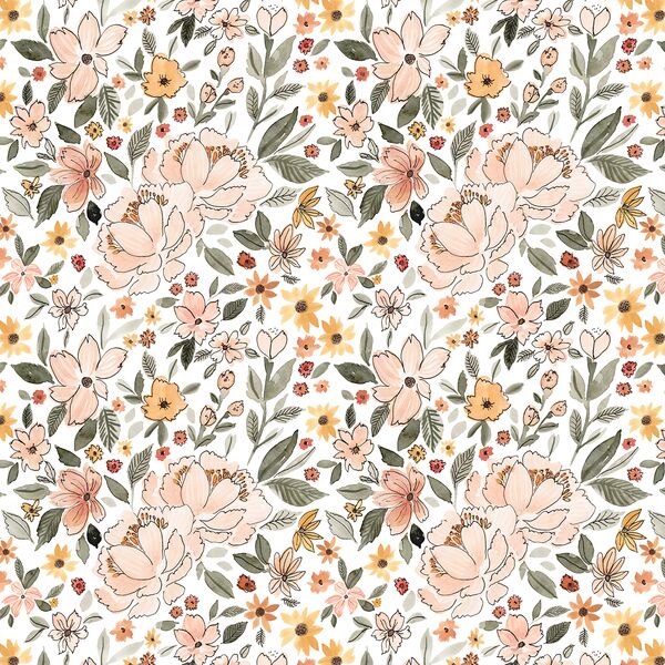 Small Amelia Floral in White