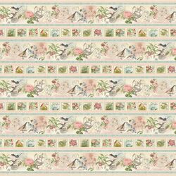 Botanical Tea Border Stripe in Multi
