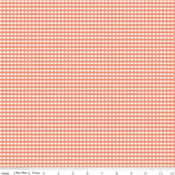 1/8" Gingham in Salmon