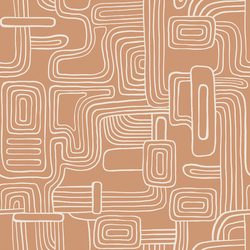 Organic Lines in Cream on Tawny