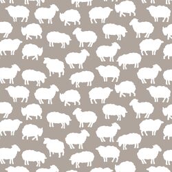 Sheep Silhouette in Taupe