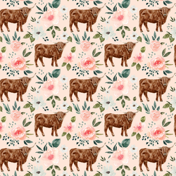 Little Highland Cow in Light Pink