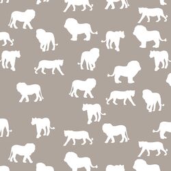 Lion Silhouette in Taupe