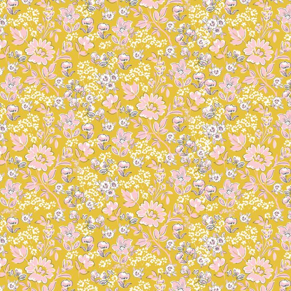 Painted Floral in Daffodil Yellow