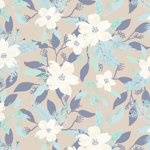 Frosty Floral in Silver Birch