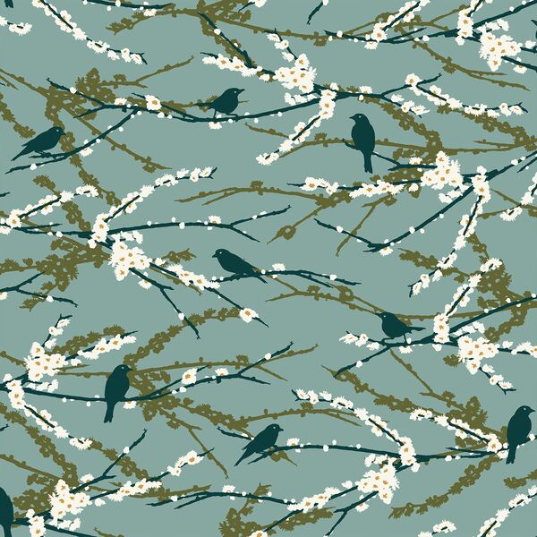 Little Aviary Sparrows in Blue Haze