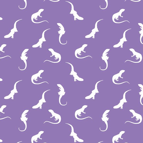 Iguana Silhouette in Amethyst