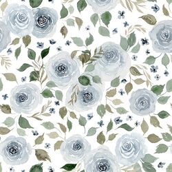 Large Mountain Floral in White