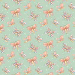 Spring Butterflies in Mint