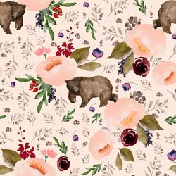 Floral Bear in Soft Peach