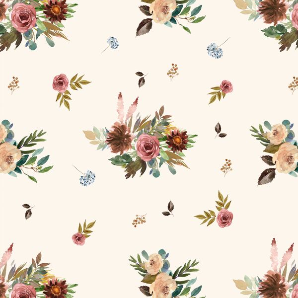 Fall Floral in Soft Ivory
