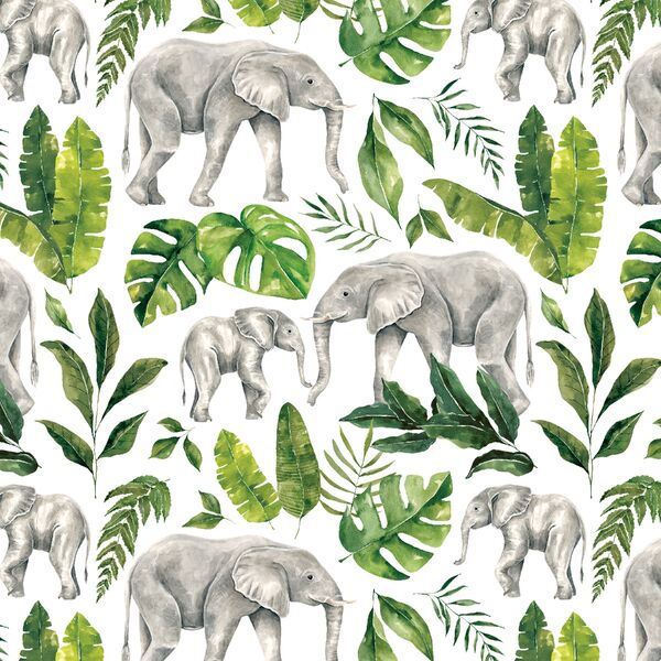 Jungle Elephant in White