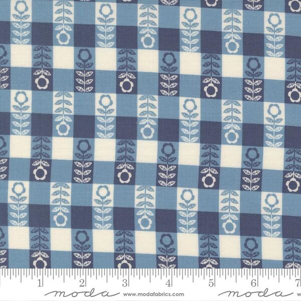 Flower Plaid in Sky