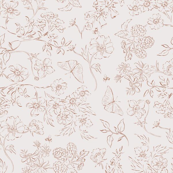 Sketched Garden in Cherry Blossom on Alabaster