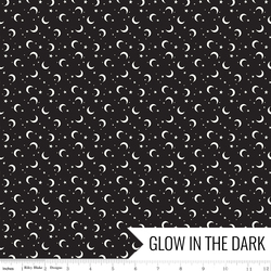 Moon & Stars in Black Glow in the Dark