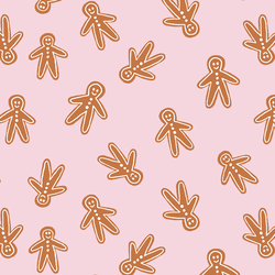 Gingerbread Men in Pink Floss