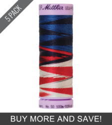 Patriotic (9075-9823) - Silk Finish Cotton Multi 50wt - 109 Yards (5 Pack)