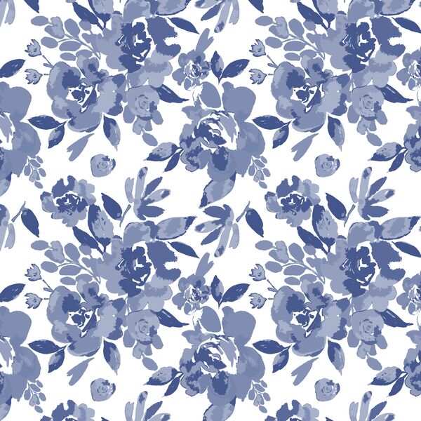 Peony Floral in Indigo
