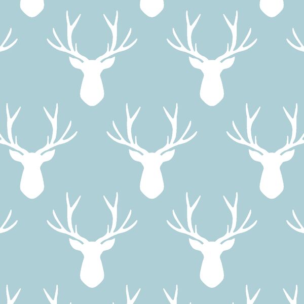 Stag Silhouette in Powder Blue