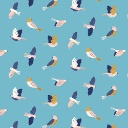 Birds in Sky Blue