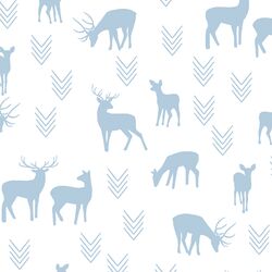 Deer Silhouette in Sky on White