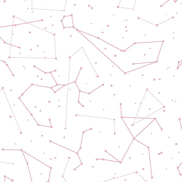 Star Charts in Carnation on White