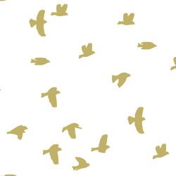 Flock Silhouette in Brass on White