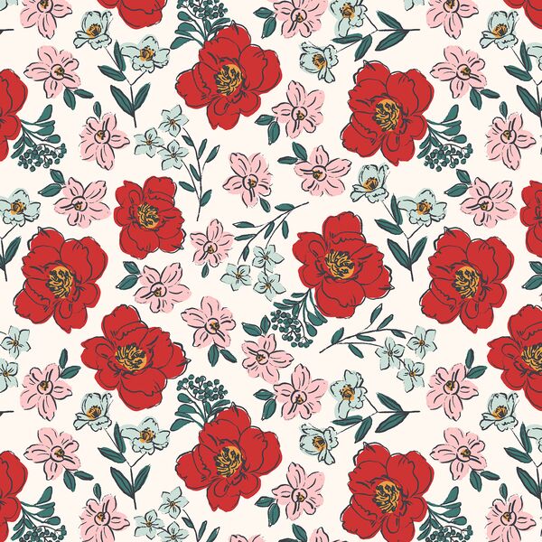 Cupid Floral in Red Hot