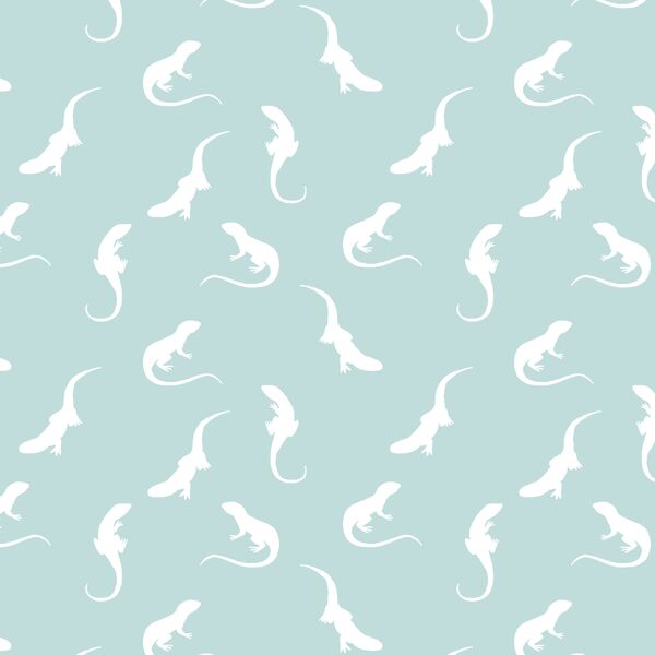 Iguana Silhouette in Glacier Blue