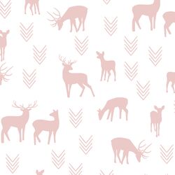 Deer Silhouette in Blush on White