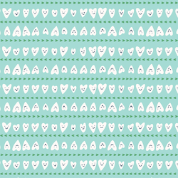 Smiling Hearts in Aqua Blue