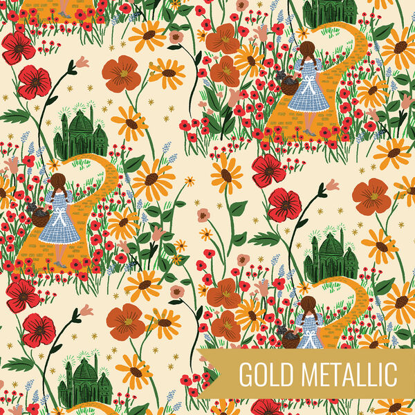 Yellow Brick Road in Cream Metallic