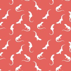 Iguana Silhouette in Salmon