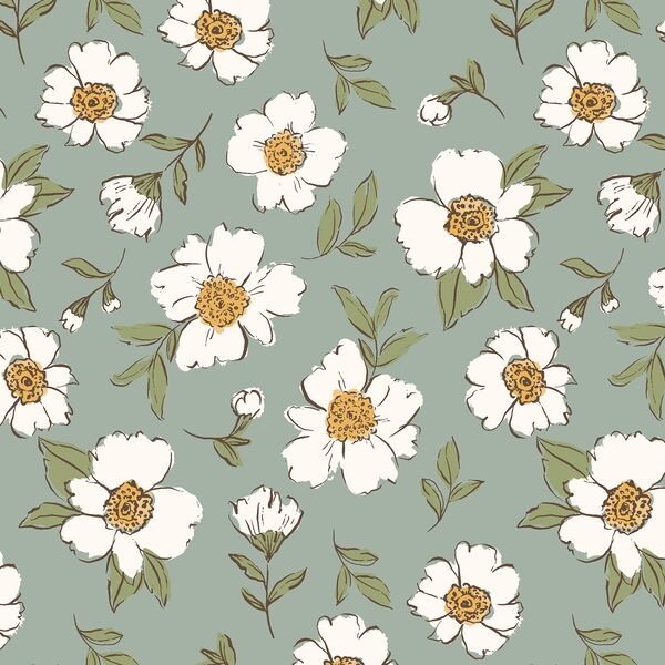 Sweet Peonies in Sage