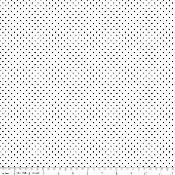 Swiss Dot in Black on White