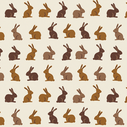 Chocolate Bunny Parade in Eggshell