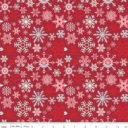 Snowflakes in Barn Red