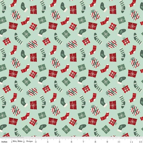 Stockings and Gifts in Mint
